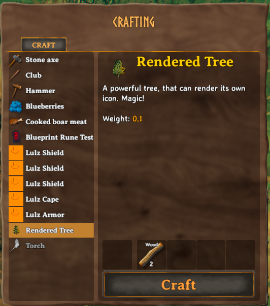 item with rendered icon
